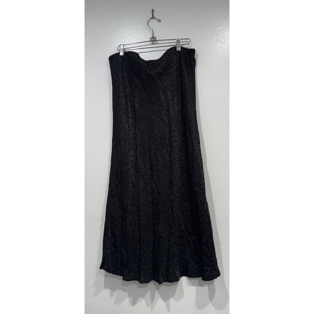 Wild Fable Leopard Print MIDI‎ Skirt Women’s Size Large Black Goth Dark Romantic